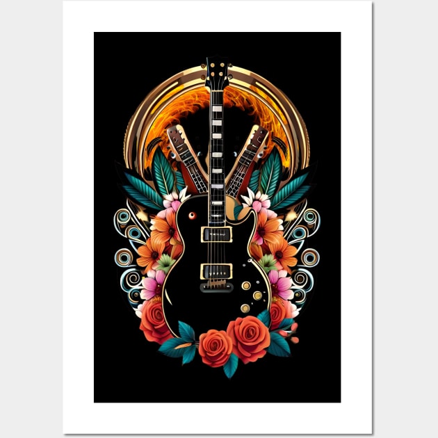 Electric guitar tattoo style 13 Wall Art by Dandeliontattoo